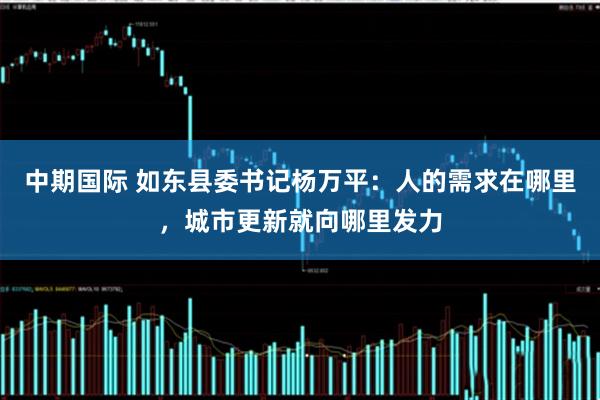 中期国际 如东县委书记杨万平：人的需求在哪里，城市更新就向哪里发力