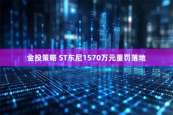 金投策略 ST东尼1570万元重罚落地
